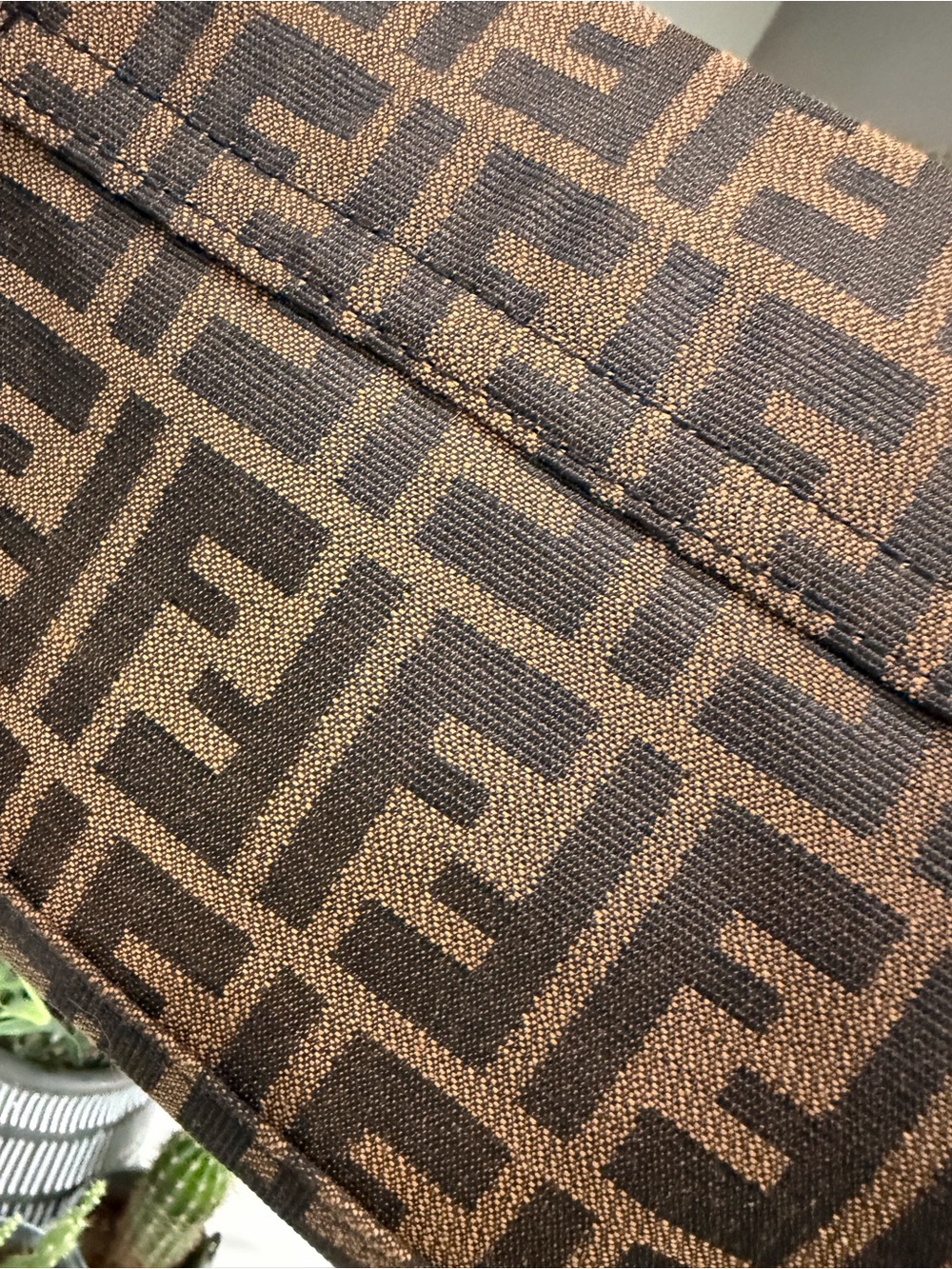 Designer-Inspired Brown Monogram Shoulder Bag with Gold Hardware - Picture 4 of 10